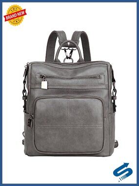 Fashion Convertible Vegan Leather Backpack Purse for Work Travel